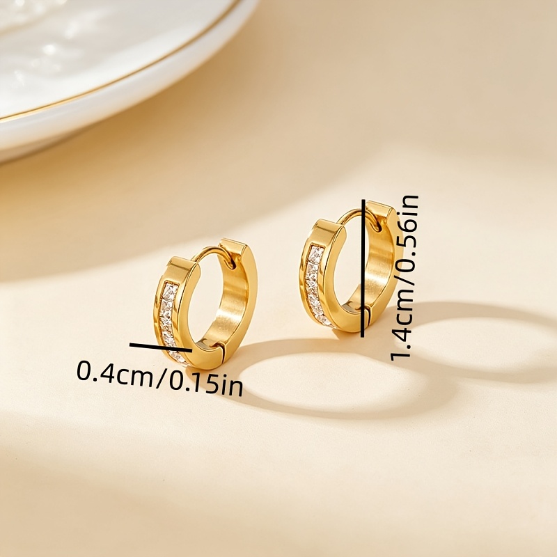 4pcs Luxury Copper Inlaid Zirconia Water Drop Earrings Set